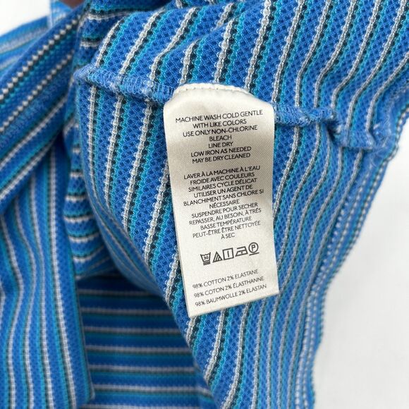 ANTHROPOLOGIE Pilcro Blue White Striped Textured Scoop Neck Halter Top Size XL - Picture 8 of 8